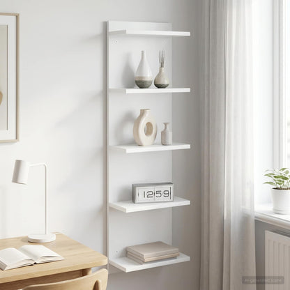 White Wall Shelf Engineered Wood 100cm - 30×15×100cm
