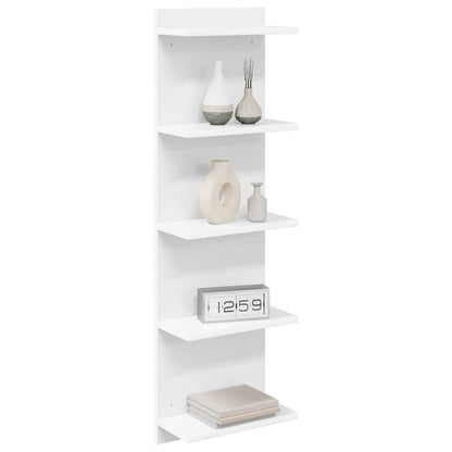 White Wall Shelf Engineered Wood 100cm - 30×15×100cm - 3