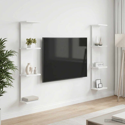 White Wall Shelves 100cm Engineered Wood | HomeAndLiving