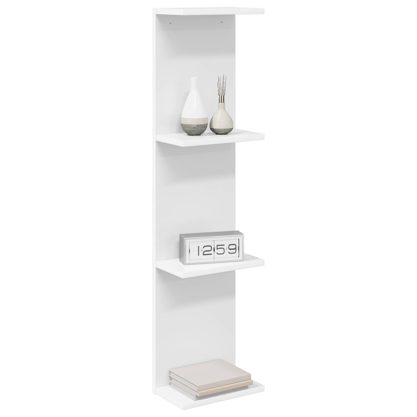 White Wall Shelves 100cm Engineered Wood | HomeAndLiving - 3