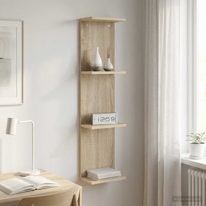 Sonoma Oak Wall Shelf 100cm Engineered Wood - 22×15×100cm