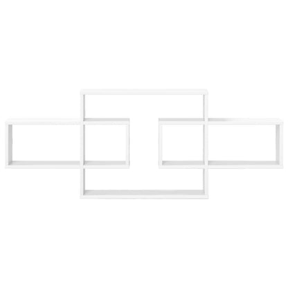 White Wall Shelf 130cm Engineered Wood | HomeAndLiving - 4