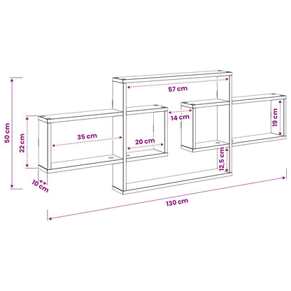 White Wall Shelf 130cm Engineered Wood | HomeAndLiving - 8
