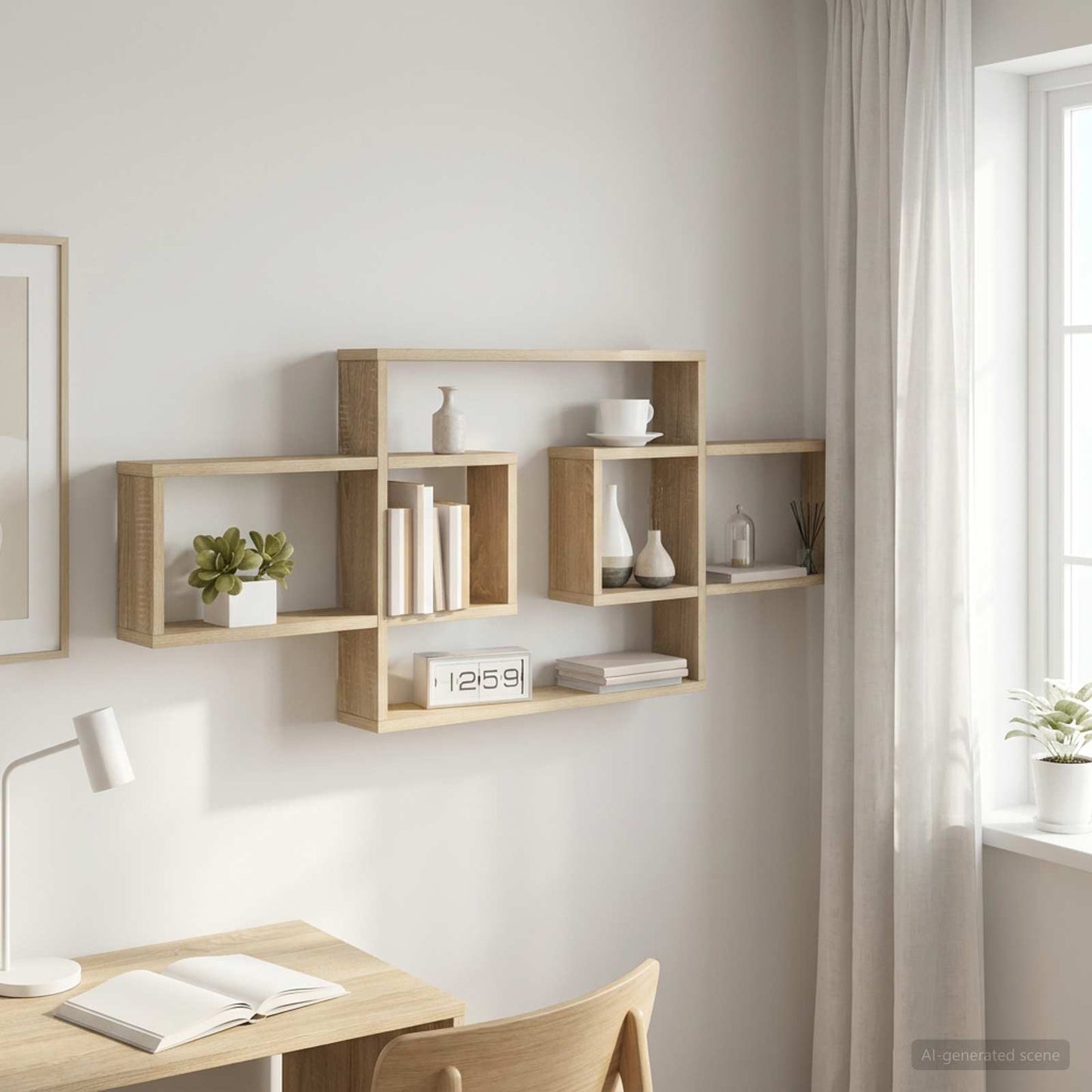 Wall Shelf Sonoma Oak 130cm Engineered Wood | HomeAndLiving