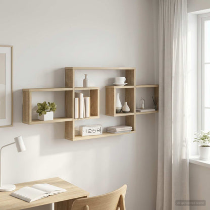 Wall Shelf Sonoma Oak 130cm Engineered Wood | HomeAndLiving