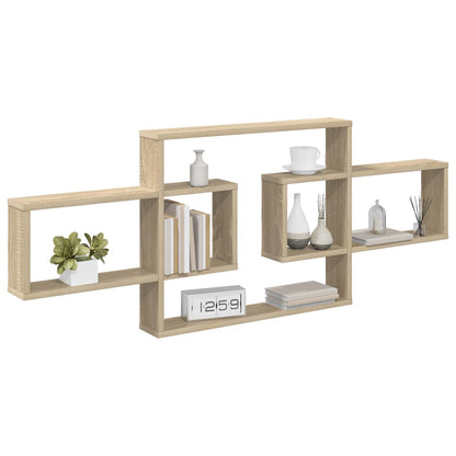 Wall Shelf Sonoma Oak 130cm Engineered Wood | HomeAndLiving - 3