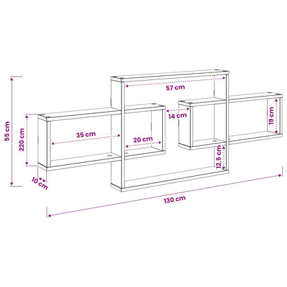 Wall Shelf Sonoma Oak 130cm Engineered Wood | HomeAndLiving - 8