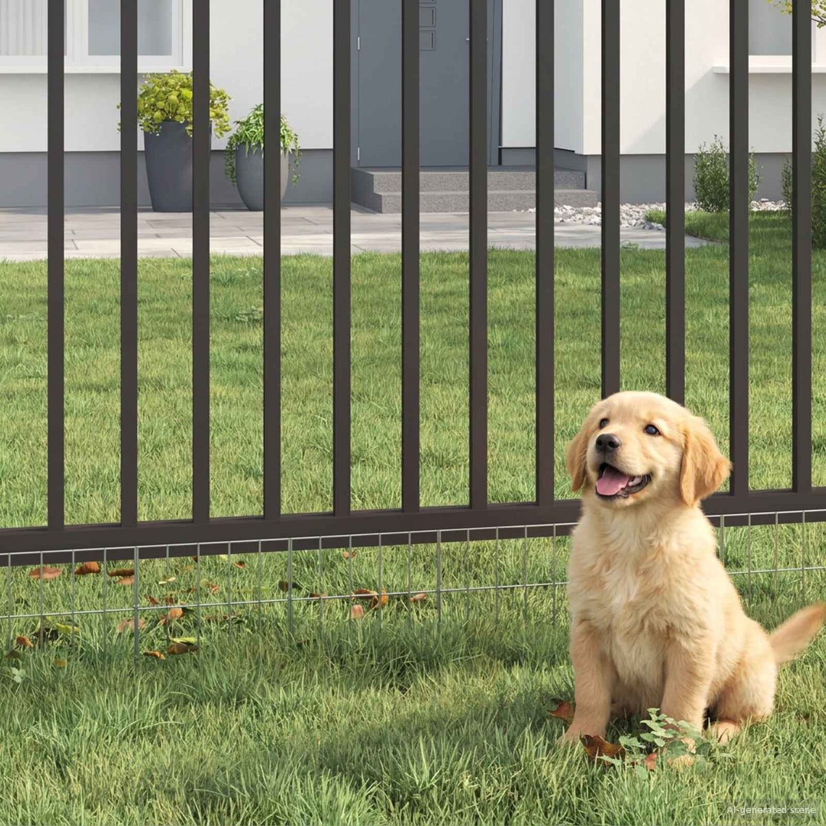 Galvanised Steel Garden Fence Panels 12pc | HomeAndLiving