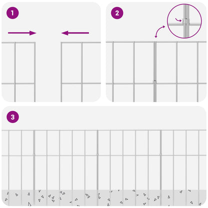 Galvanised Steel Garden Fence Panels 12pc | HomeAndLiving - 7