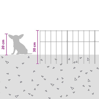 Galvanised Steel Garden Fence Panels 12pc | HomeAndLiving - 9