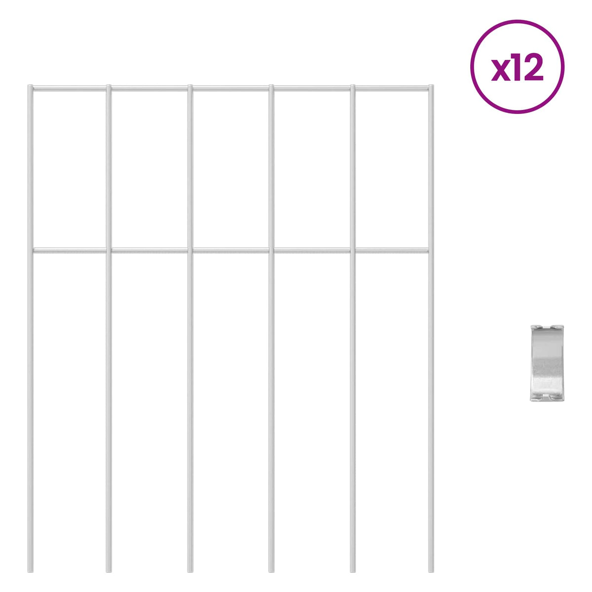 Galvanised Steel Garden Fence Panels 12pc | HomeAndLiving - 3