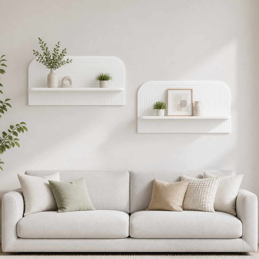 White Wall Shelf Set 80.5x13.5x37.5cm