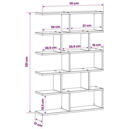 Wall Shelf White Modern 70x17x101cm