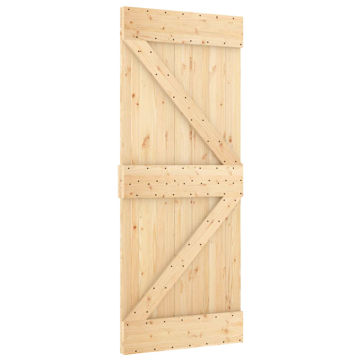 Sliding Door Pine Wood Black Steel 85x210cm | HomeAndLiving - 2
