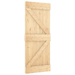 Sliding Door Pine Wood Black Steel 85x210cm | HomeAndLiving
