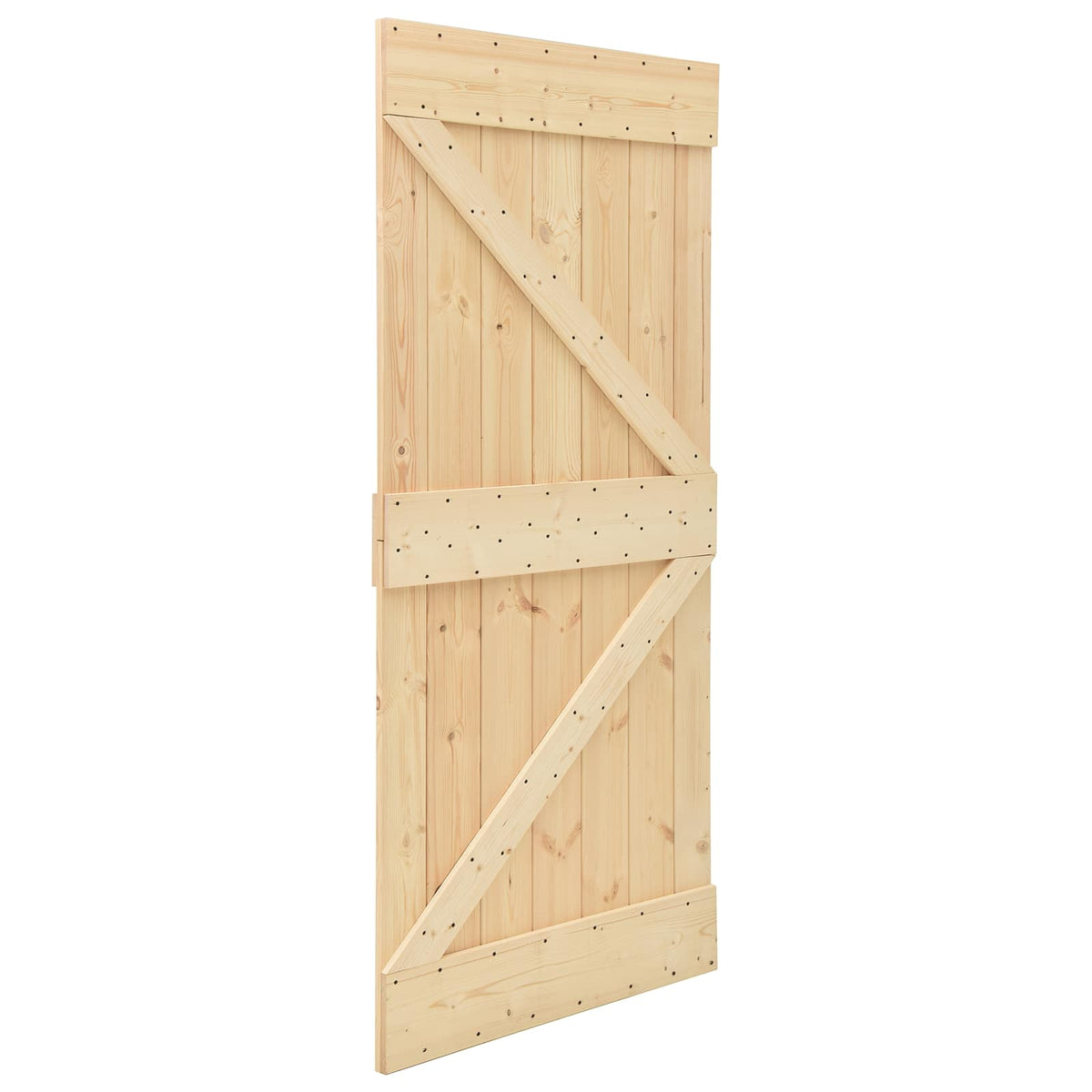 Sliding Barn Door Pine Wood Black Steel 80x210cm | HomeAndLi - 2