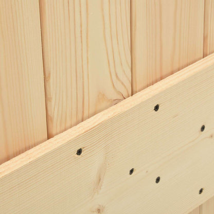 Sliding Door Pine Wood Steel Rail 70x210cm | HomeAndLiving - 5