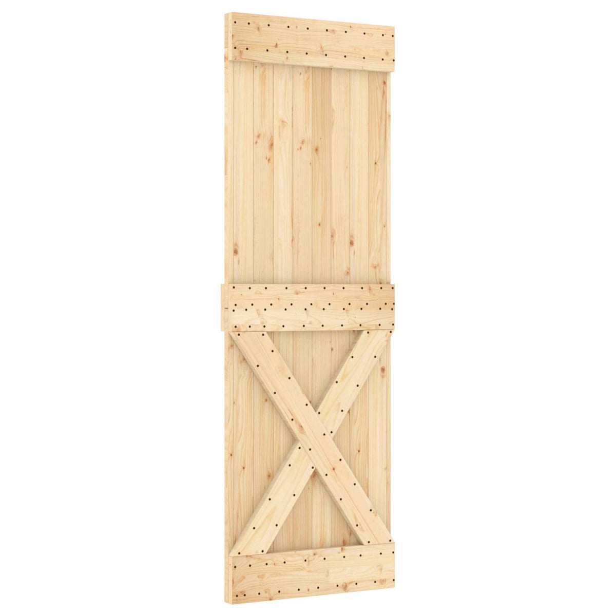 Sliding Door Pine Wood Steel Rail 70x210cm | HomeAndLiving - 2