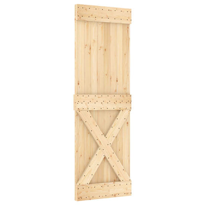 Sliding Door Pine Wood Steel Rail 70x210cm | HomeAndLiving - 2