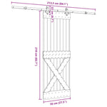 Sliding Door Pine Wood Steel Rail 70x210cm | HomeAndLiving