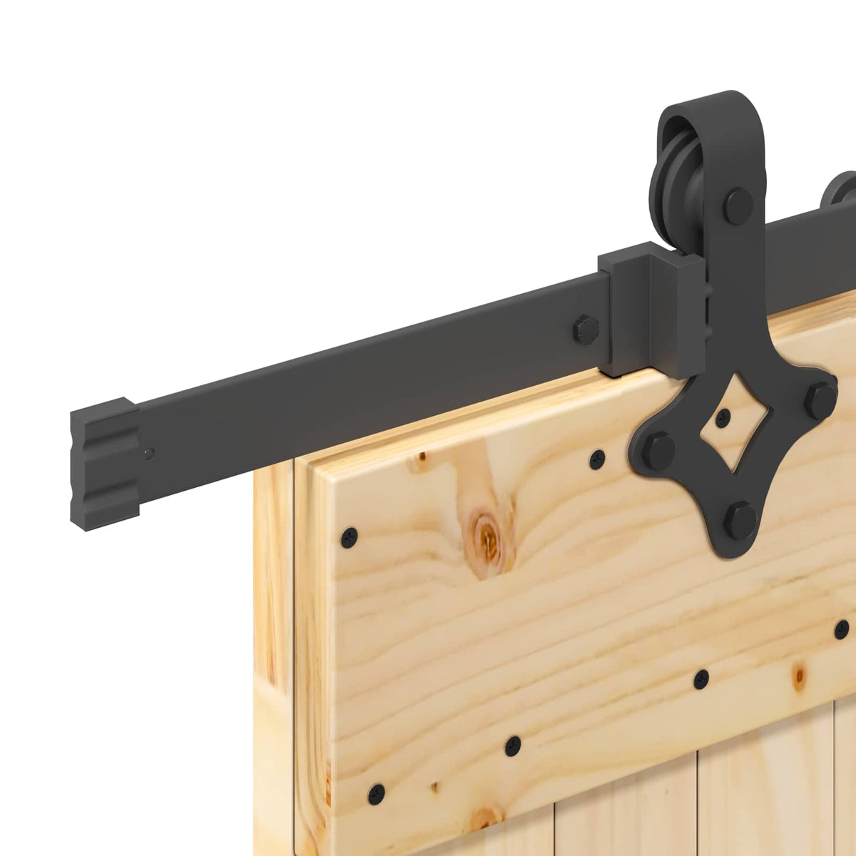 Sliding Pine Wood Door Black Hardware 80x210cm | HomeAndLivi - 6