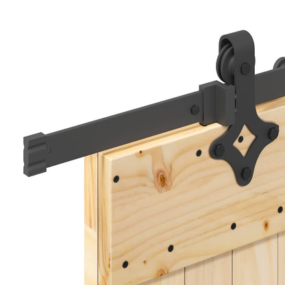 Sliding Pine Wood Door Black Hardware 80x210cm | HomeAndLivi - 6