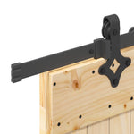 Sliding Pine Wood Door Black Hardware 80x210cm | HomeAndLivi
