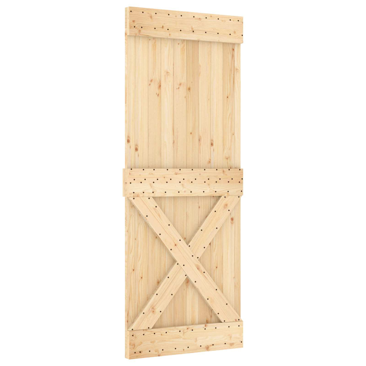 Sliding Pine Wood Door Black Hardware 80x210cm | HomeAndLivi - 2
