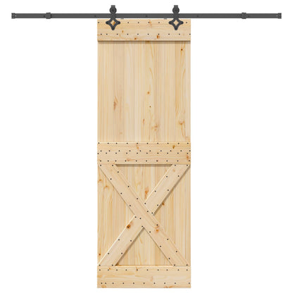 Sliding Pine Wood Door Black Hardware 80x210cm | HomeAndLivi - 4
