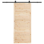 Sliding Door Solid Pine Wood 100x208cm | HomeAndLiving