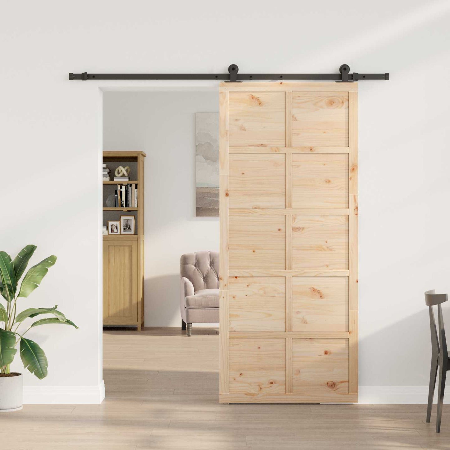 Solid Pine Sliding Door 80x208cm | HomeAndLiving