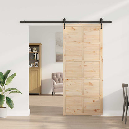Sliding Door 90x208cm Solid Pine Wood | HomeAndLiving
