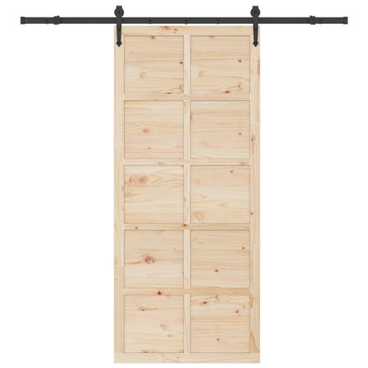 Sliding Door 90x208cm Solid Pine Wood | HomeAndLiving