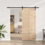 Sliding Door Solid Pine Wood 100x208cm | HomeAndLiving