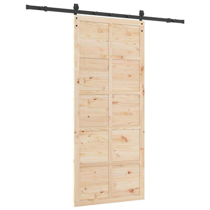 Sliding Door Solid Pine Wood 100x208cm | HomeAndLiving