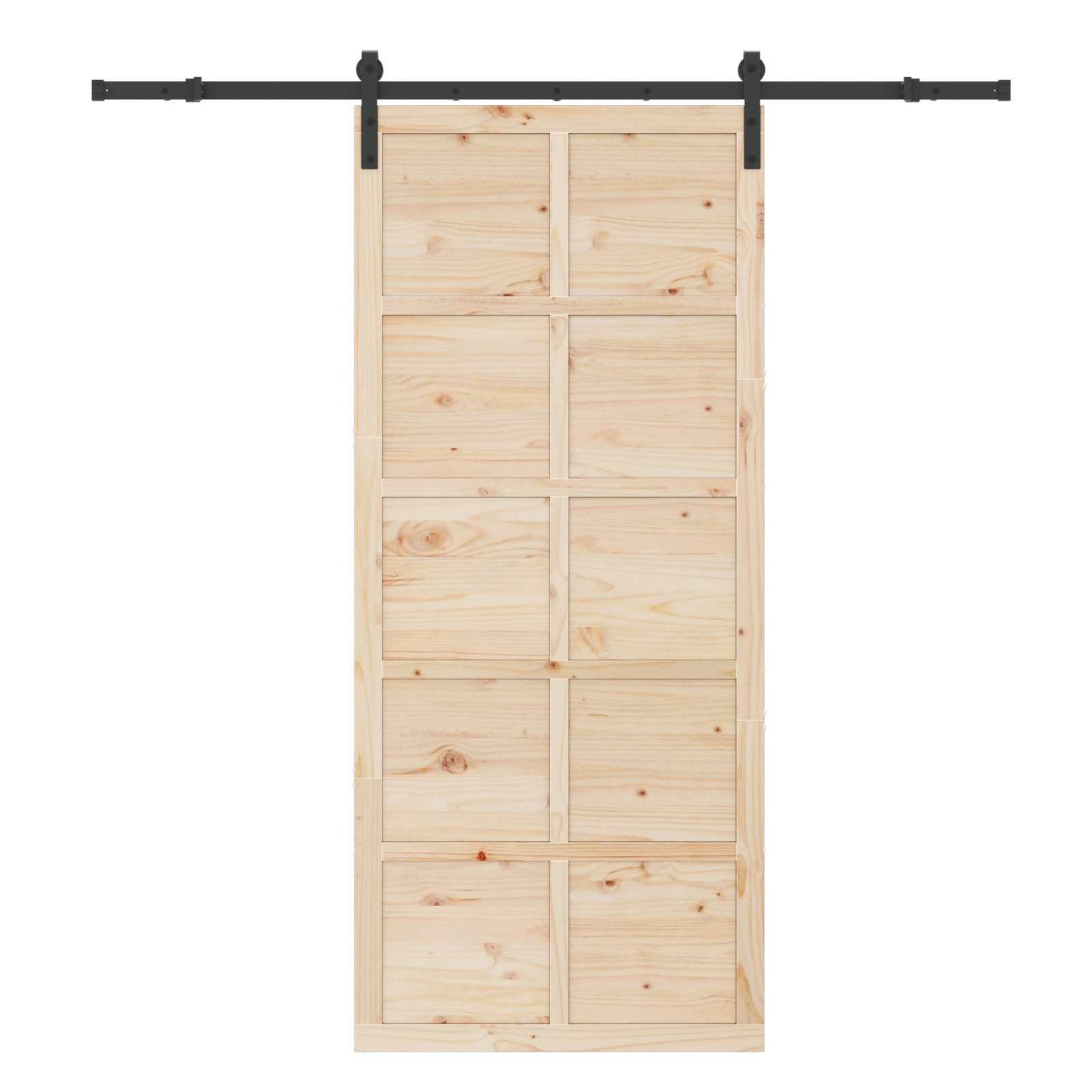 Sliding Door Solid Pine Wood 100x208cm | HomeAndLiving
