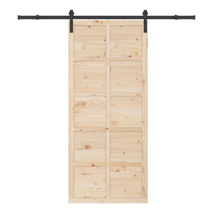 Sliding Door Solid Pine Wood 100x208cm | HomeAndLiving