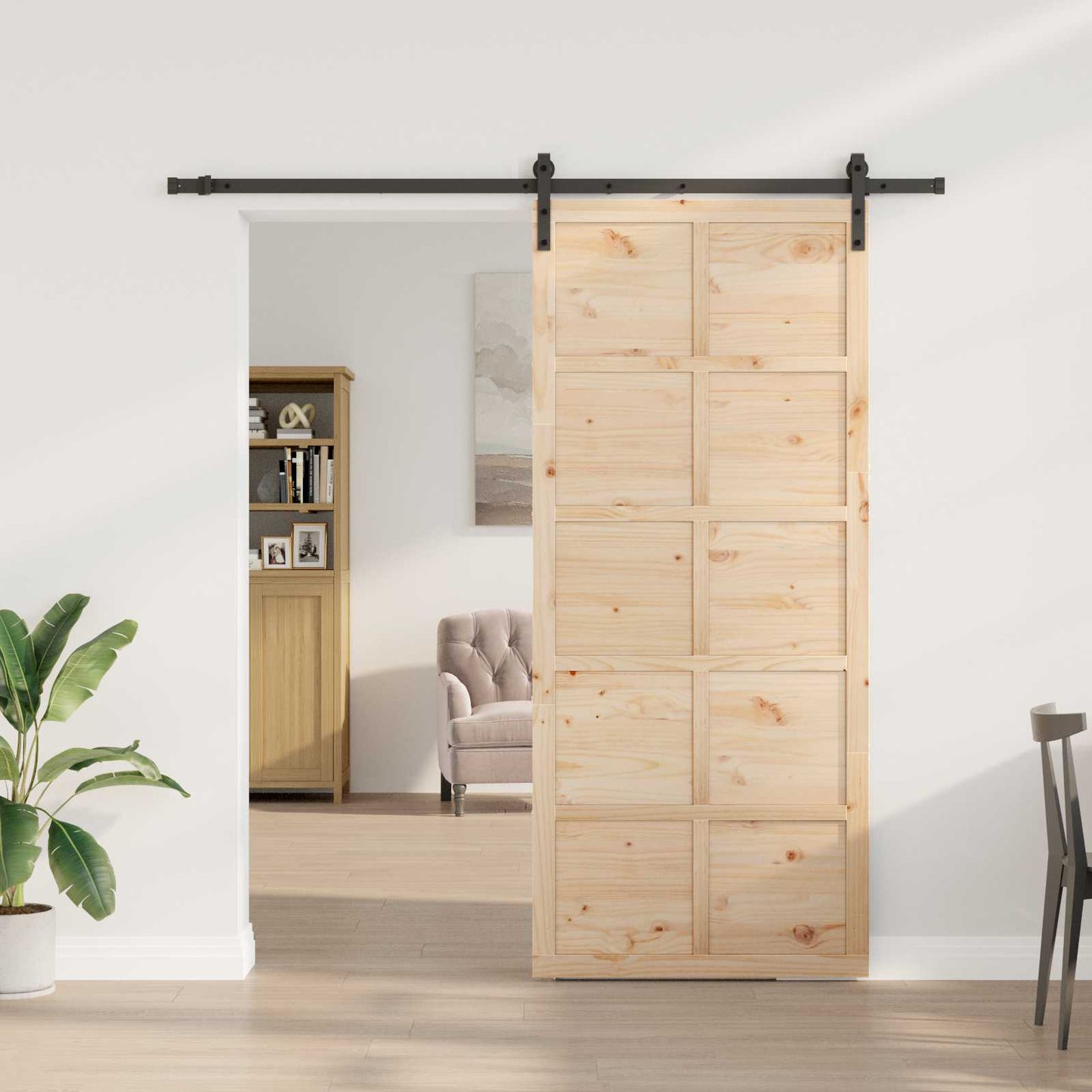 Solid Pine Sliding Door 90x208cm | HomeAndLiving
