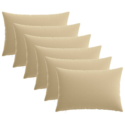 Outdoor Cushion Beige Polyester Set 30x50cm