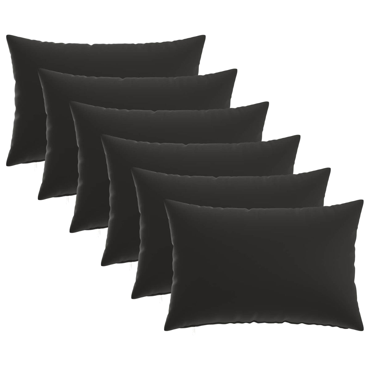 Outdoor Cushion Set Black Polyester 30x50cm