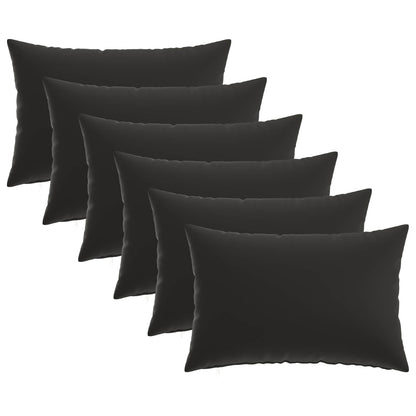 Outdoor Cushion Set Black Polyester 30x50cm