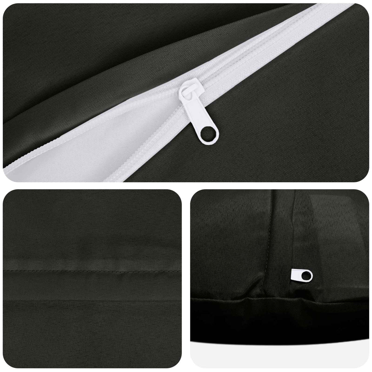 Black Polyester Cushion Set 6 Pieces