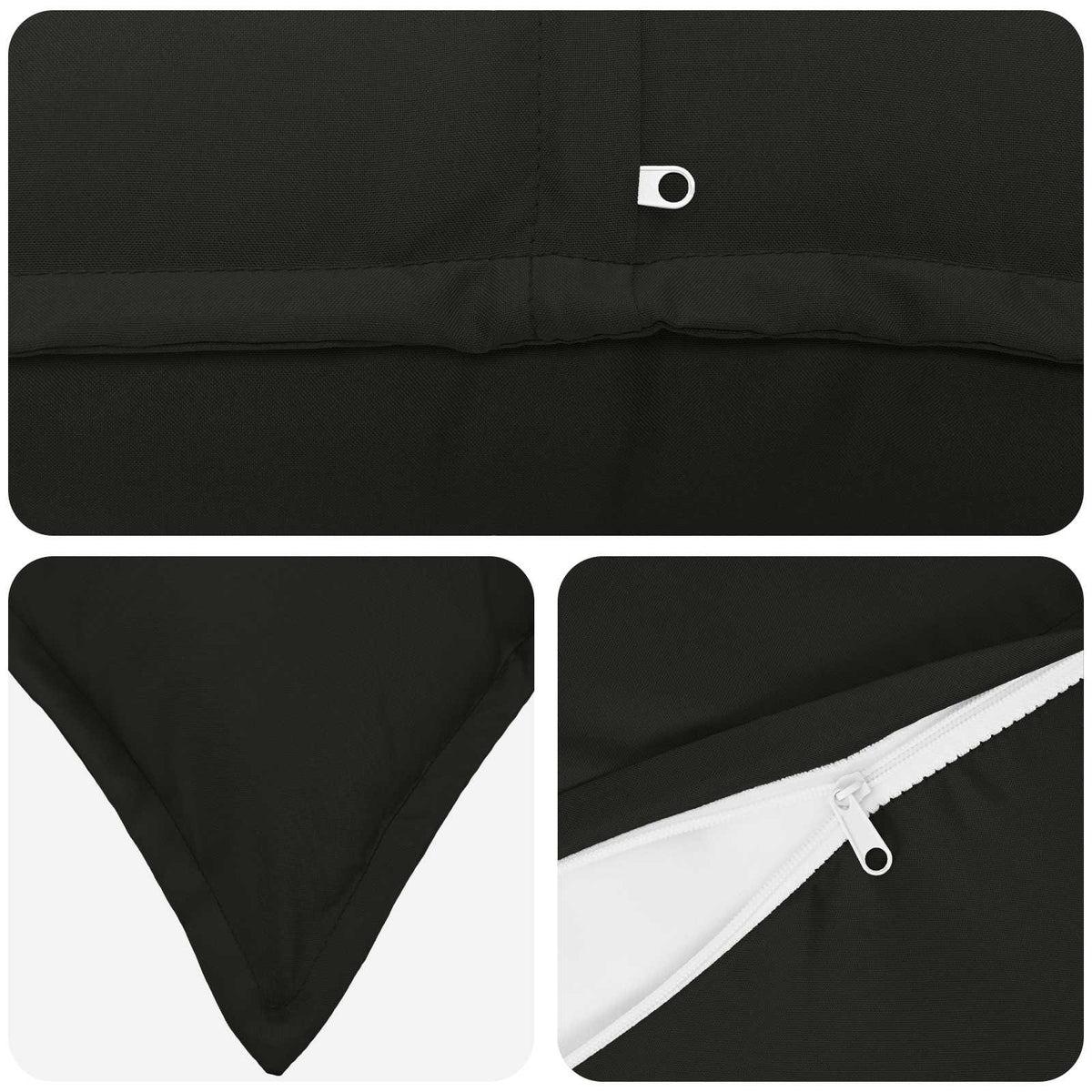 Outdoor Cushion Black Polyester 40x40cm