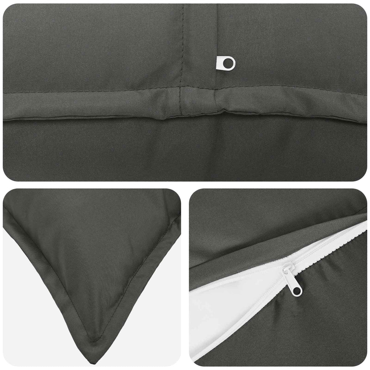 Outdoor Cushion Anthracite Polyester 40x80cm