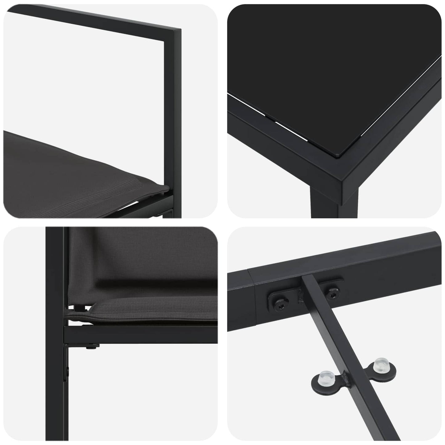 5-Piece Outdoor Dining Set Black Grey | HomeAndLiving
