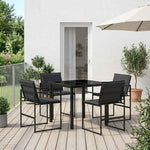 5-Piece Outdoor Dining Set Black Grey | HomeAndLiving