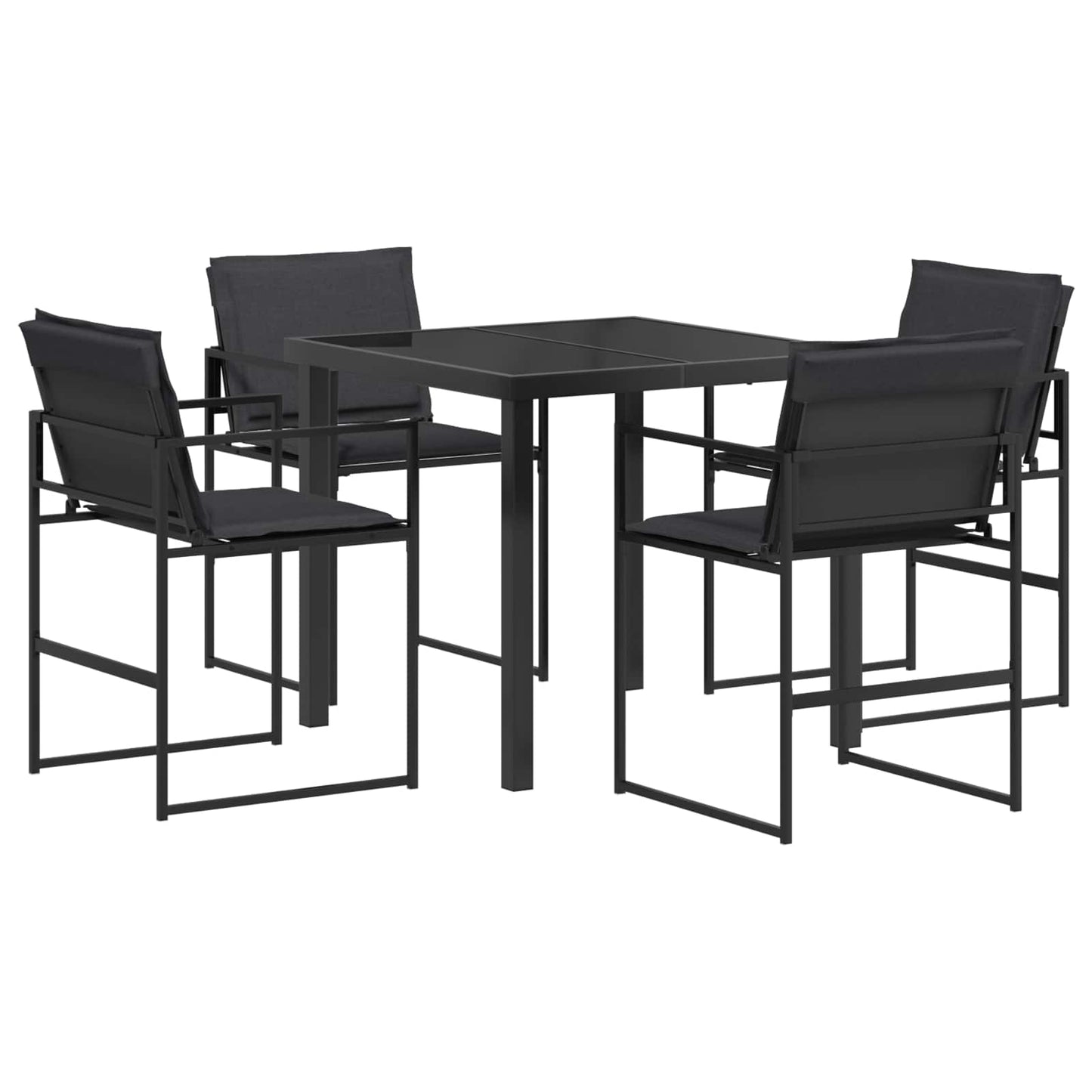 5-Piece Outdoor Dining Set Black Grey | HomeAndLiving