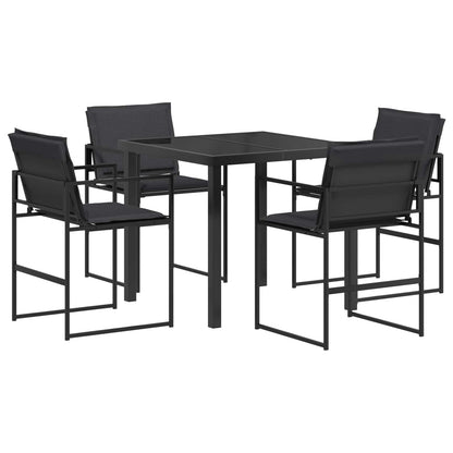 5-Piece Outdoor Dining Set Black Grey | HomeAndLiving