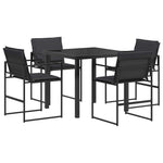 5-Piece Outdoor Dining Set Black Grey | HomeAndLiving