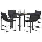 5-Piece Outdoor Dining Set Black Grey | HomeAndLiving